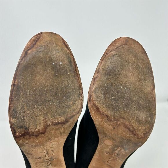 Kate Spade Women's Black Suede Ankle Boots Size 9.5M Bow Accent - Picture 10 of 13